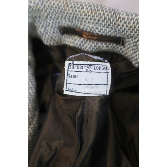 Vintage Burberry Women's Irish Tweed Car Coat Collared Overcoat - Picture 13 of 16